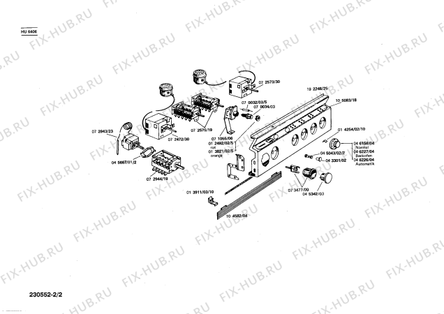 Взрыв-схема плиты (духовки) Siemens HU6406 - Схема узла 02