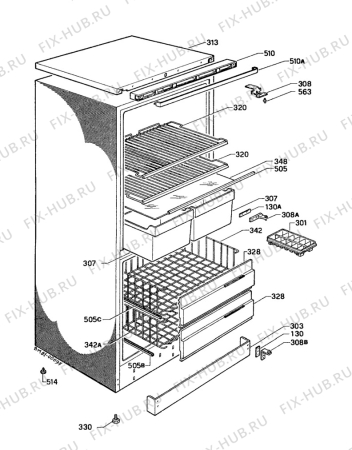 Взрыв-схема холодильника Unknown FK2510FF - Схема узла C10 Cabinet/Interior