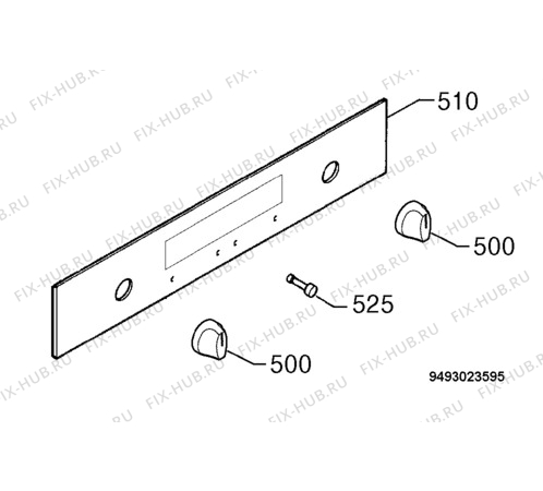 Взрыв-схема плиты (духовки) Faure FC510W - Схема узла Command panel 037