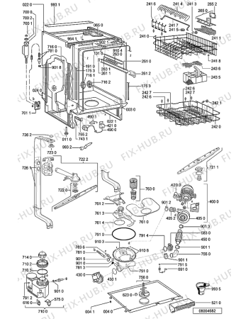 Схема №4 GI 458/1 WS с изображением Панель для посудомоечной машины Whirlpool 481245373409