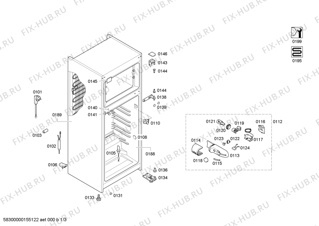 Схема №2 3FEW2415 с изображением Дверь морозильной камеры для холодильника Bosch 00680302