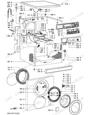 Схема №2 WAE 9491 с изображением Обшивка для стиральной машины Whirlpool 481245216647