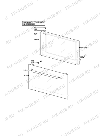 Взрыв-схема плиты (духовки) Fagor FBU-720X - Схема узла H10 Main Oven Door (large)