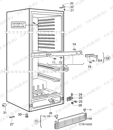 Взрыв-схема холодильника Upo UJP729 - Схема узла C10 Cabinet