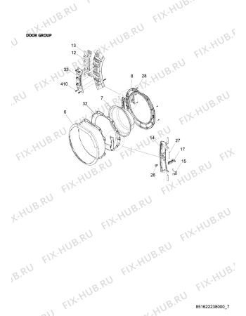 Схема №7 AWSE 6000 с изображением Рамка для стиралки Whirlpool 482000010506