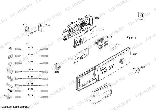 Схема №3 WAE16262TR с изображением Панель управления для стиралки Bosch 00679183
