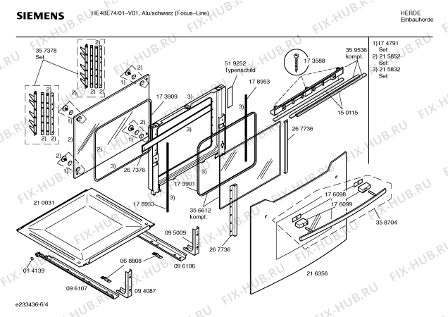 Схема №6 HE48E74 с изображением Инструкция по эксплуатации для духового шкафа Siemens 00526802