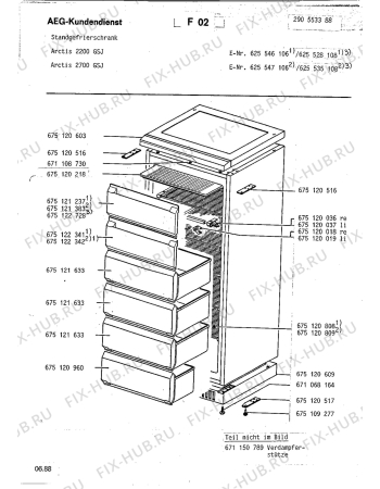Схема №1 ARC2200 GSJ с изображением Дверца для холодильной камеры Aeg 8996751213837