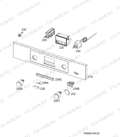 Взрыв-схема плиты (духовки) Zanussi ZOB65802XX - Схема узла Command panel 037