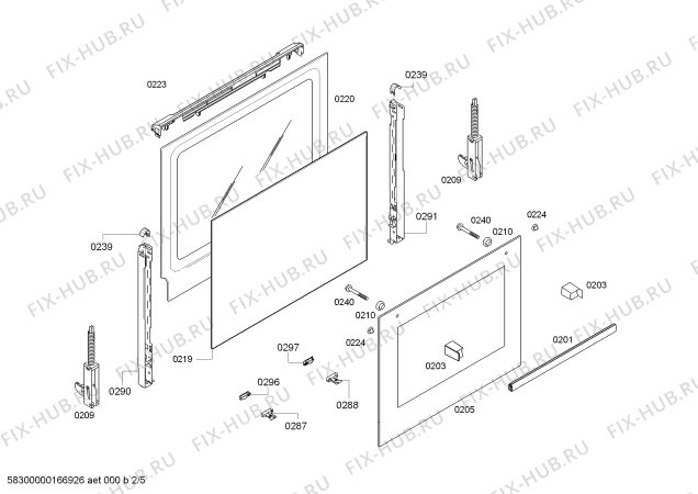 Схема №5 HBA21B150E Horno bosch indep.multif.inox.avisador с изображением Передняя часть корпуса для плиты (духовки) Bosch 00679087