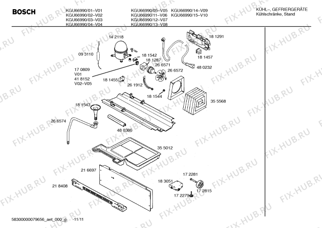 Схема №9 KGU66990 с изображением Крышка для холодильной камеры Bosch 00480384