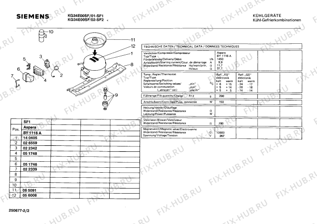 Взрыв-схема холодильника Siemens KG34E00SF - Схема узла 02