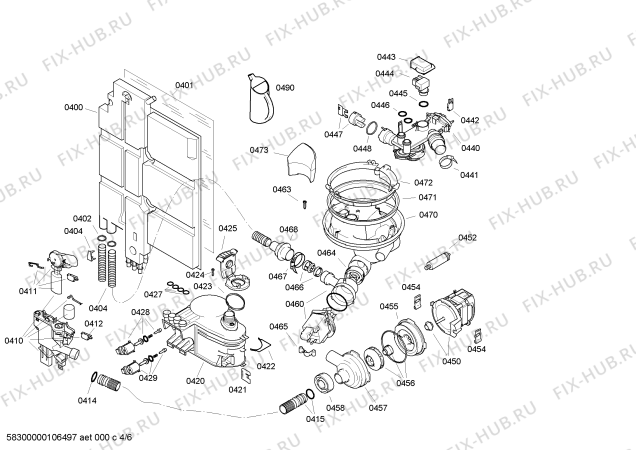 Схема №5 SRU84T05 Exclusiv с изображением Вкладыш в панель для посудомойки Bosch 00440621