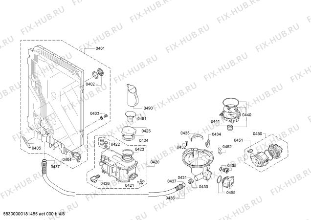 Схема №6 SMU57M05SK SuperSilence с изображением Передняя панель для электропосудомоечной машины Bosch 00705157