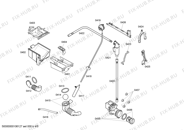 Схема №5 W5320X0EU с изображением Аквастоп для стиралки Bosch 00439672