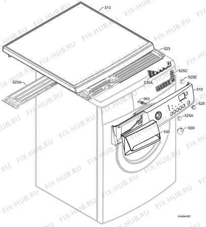 Взрыв-схема стиральной машины Zanussi ZWH6165 - Схема узла Command panel 037