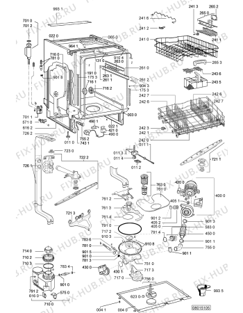 Схема №1 ADP 7868 BL с изображением Ручка регулировки (кнопка) для электропосудомоечной машины Whirlpool 481241029386