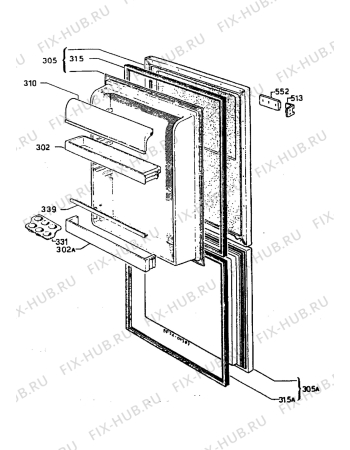 Взрыв-схема холодильника Zanussi ZI250RV - Схема узла Refrigerator door