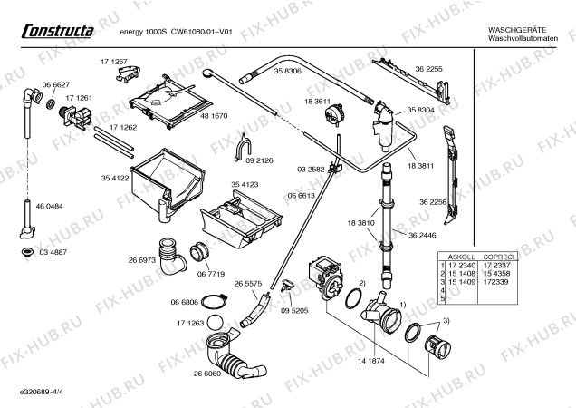 Взрыв-схема стиральной машины Constructa CW61080 Constructa energy - Схема узла 04