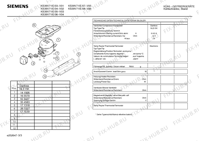 Взрыв-схема холодильника Siemens KS39V71IE - Схема узла 03