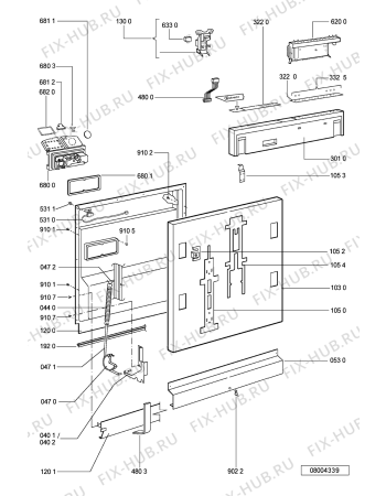 Схема №2 GSXP 7994 с изображением Обшивка для посудомоечной машины Whirlpool 481245372926