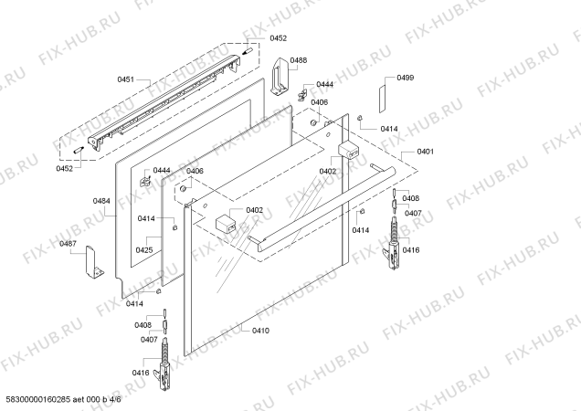 Взрыв-схема плиты (духовки) Siemens HB33GU540 - Схема узла 04