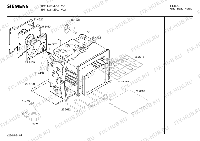 Взрыв-схема плиты (духовки) Siemens HM13221NE, Siemens - Схема узла 04