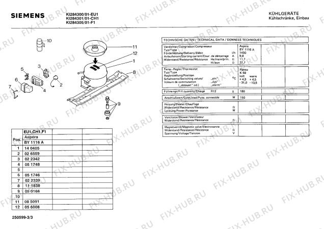 Взрыв-схема холодильника Siemens KI284301 - Схема узла 03