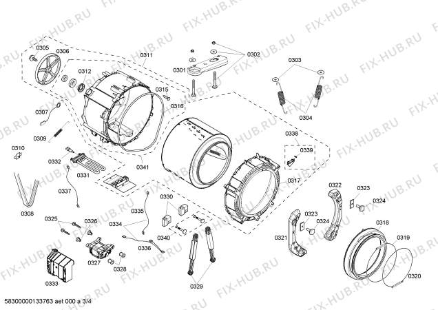 Схема №4 WFMC4301UC Nexxt DLX Series с изображением Кабель для стиральной машины Bosch 00609226
