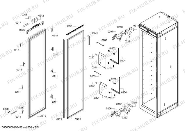 Взрыв-схема холодильника Gaggenau RW414300 Gaggenau - Схема узла 02