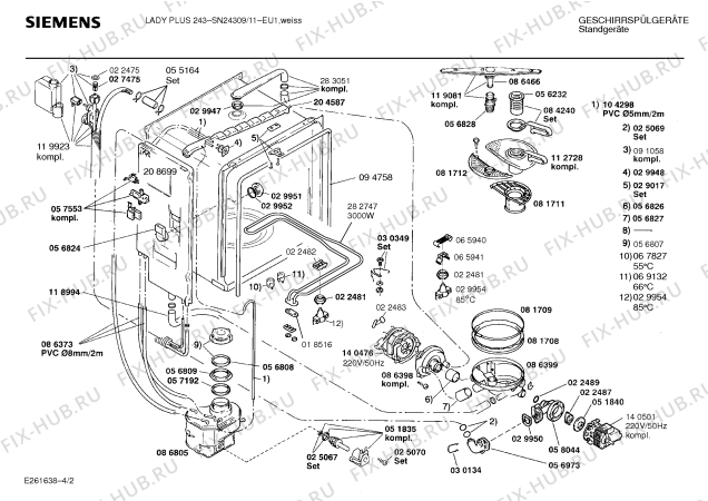 Взрыв-схема посудомоечной машины Siemens SN24309 - Схема узла 02