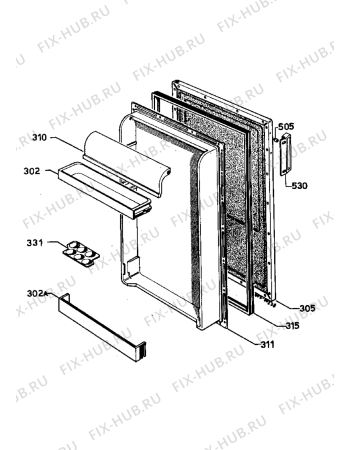 Взрыв-схема холодильника Zanussi Z6163T - Схема узла Door 003