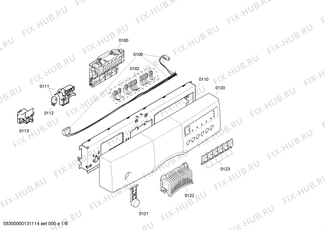 Схема №5 SRS46T08EU с изображением Передняя панель для посудомойки Bosch 00665481