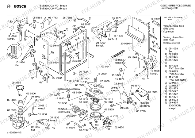 Схема №4 SMI3500 с изображением Панель для посудомоечной машины Bosch 00295182