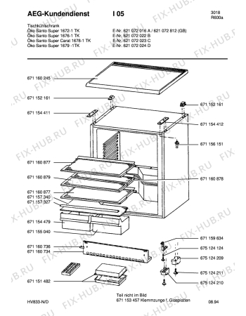 Взрыв-схема холодильника Aeg SAN1672-1 TK - Схема узла Housing 001