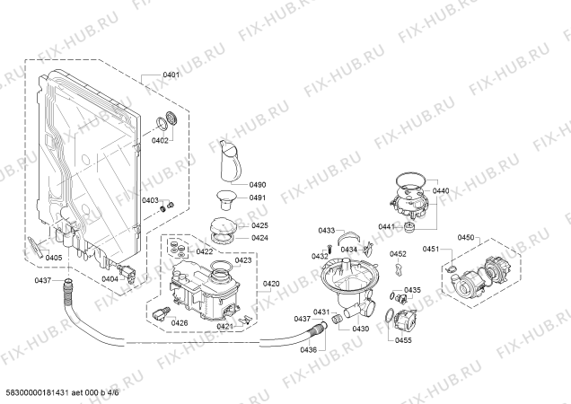 Схема №6 S41N53N2EU с изображением Силовой модуль запрограммированный для посудомойки Bosch 12003757
