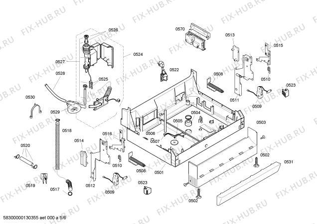 Схема №6 SE26T870EU с изображением Панель для посудомойки Bosch 00666142