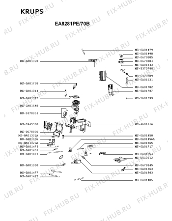Схема №3 EA8281PN/70A с изображением Специзоляция для электрокофеварки Krups MS-0A12627