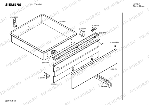 Схема №6 195301830 1344.21WS с изображением Крышка для духового шкафа Bosch 00083032