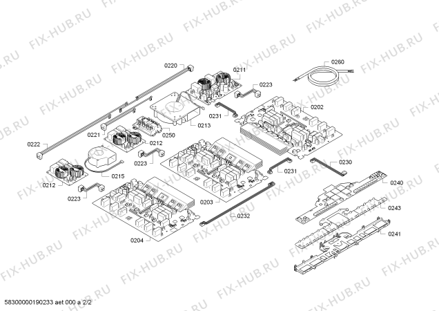 Взрыв-схема плиты (духовки) Siemens EX975LVC1E - Схема узла 02