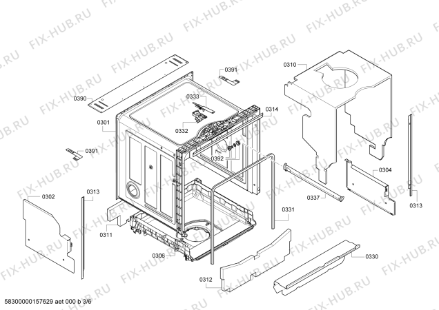 Схема №6 SMI50E02TC с изображением Панель управления для посудомойки Bosch 00706237