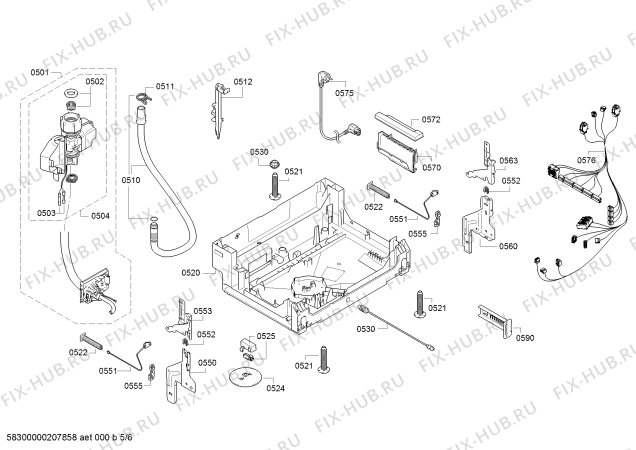 Схема №5 S413G60S0E с изображением Передняя панель для посудомойки Bosch 11019946