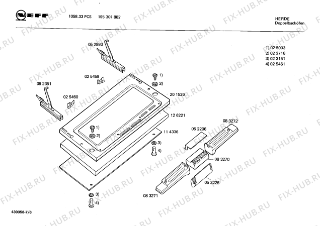 Взрыв-схема плиты (духовки) Neff 195301882 1058.33PCS - Схема узла 06