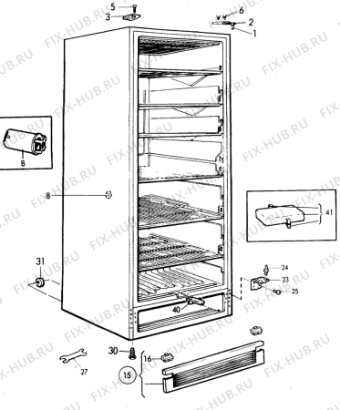 Взрыв-схема холодильника Privileg P3839 - Схема узла C10 Cabinet