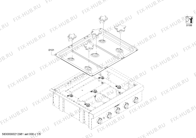 Схема №5 PCG305W Thermador с изображением Дюза для электропечи Bosch 10008196