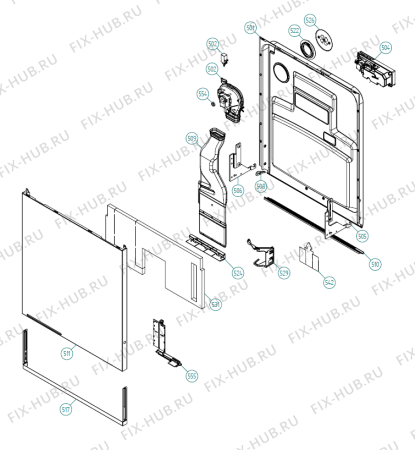 Взрыв-схема посудомоечной машины Asko D5257 FI NO   -Titan FI Soft (338487, DW70.3) - Схема узла 05