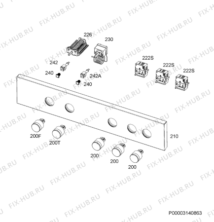 Взрыв-схема плиты (духовки) Electrolux EH7L2-3WE - Схема узла Command panel 037