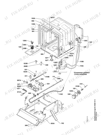 Взрыв-схема посудомоечной машины Fust GS923SILENCEWS - Схема узла Housing 001