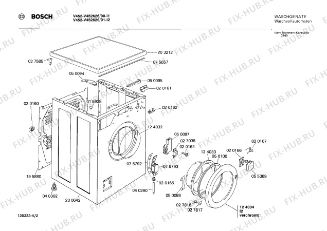Взрыв-схема стиральной машины Bosch V452626 V4526 - Схема узла 02