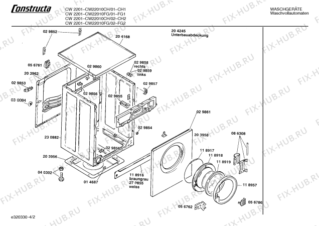 Схема №4 CW22010CH CW2201 с изображением Панель для стиралки Bosch 00270801